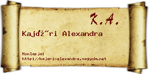 Kajári Alexandra névjegykártya