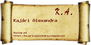 Kajári Alexandra névjegykártya